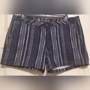 Ana Women's Size 18 Twill Shorts Black White Stretch Side Pockets